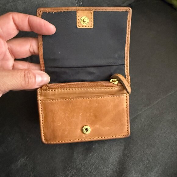 Vintage Margot New York Genuine Leather Compact Brown Wallet With Snap & Zipper - Picture 4 of 5